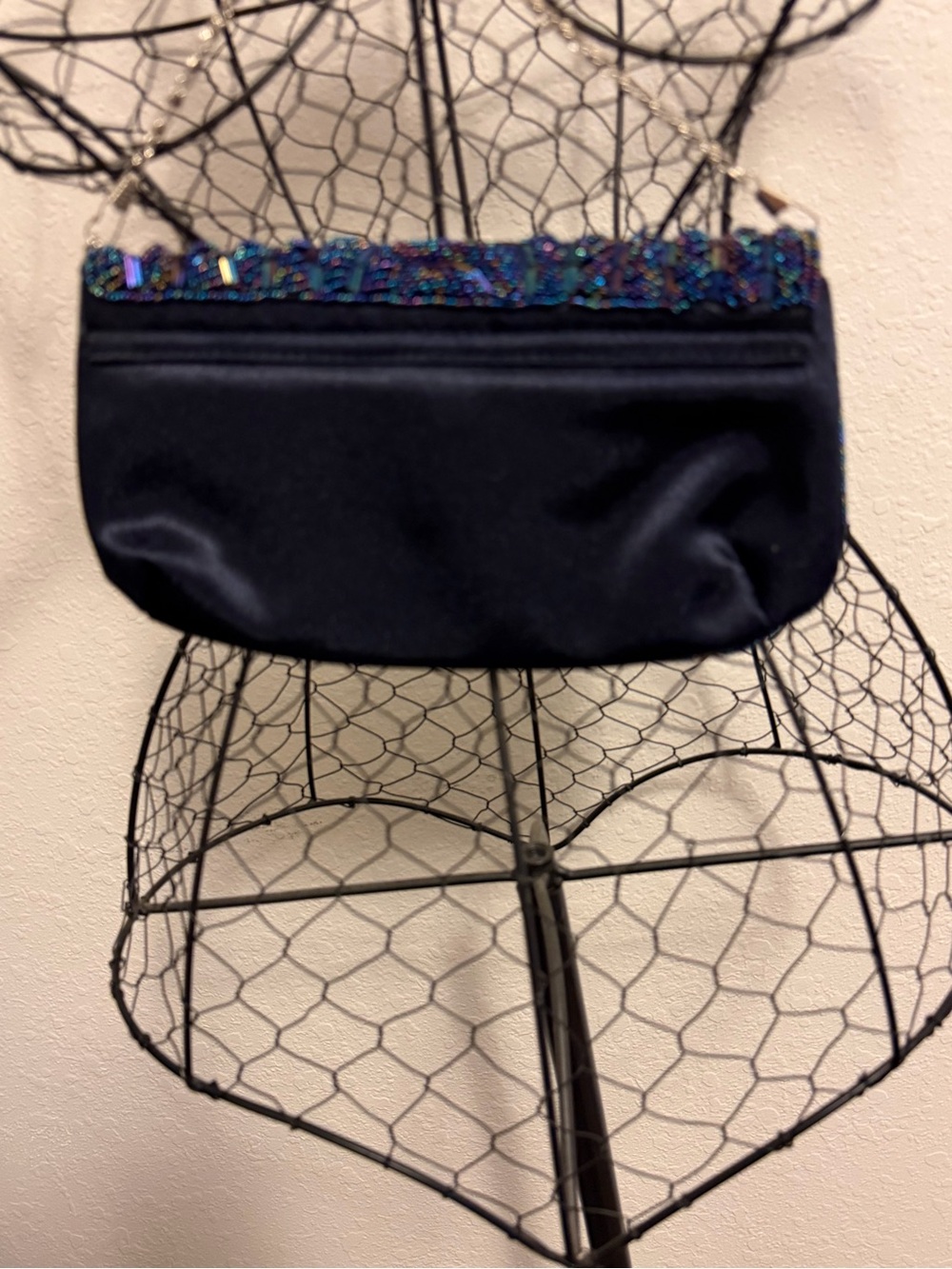 Beaded Evening Clutch - Blue - Picture 3 of 5